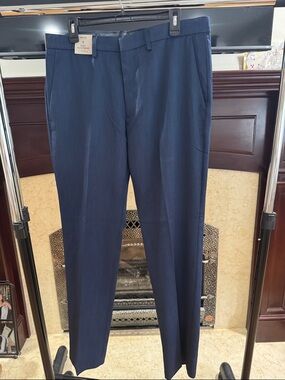 Kenneth Cole Reaction Men's Navy Stretch Urban Heather Pants